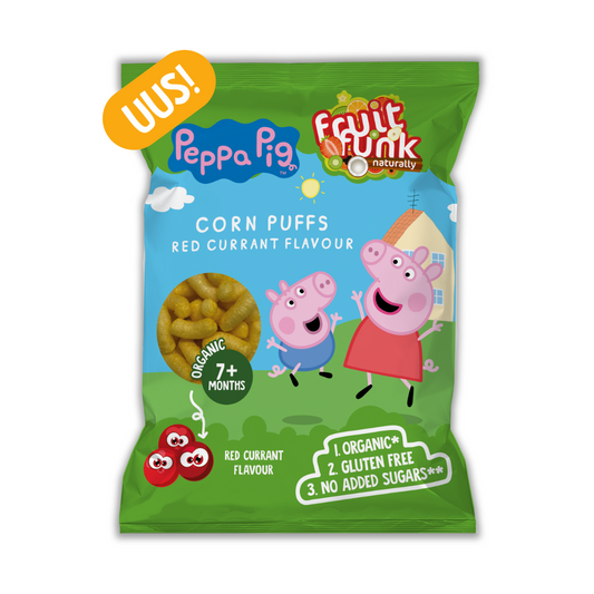 CORN PUFFS Punase sõstra maitselised maisipulgad 50g Mahe