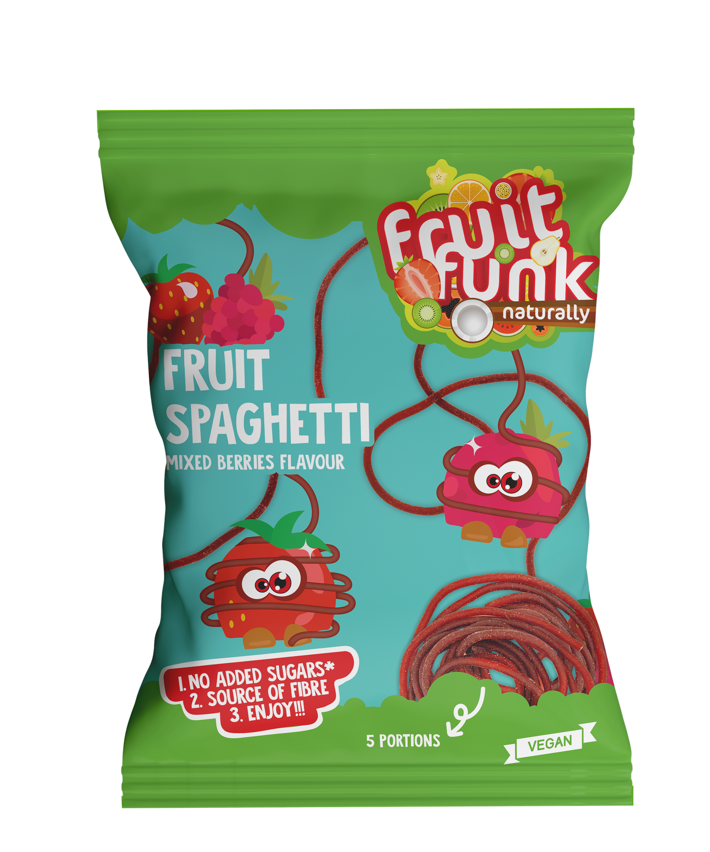 FRUIT SPAGHETTI Segamarjamaitselised puuviljanöörid 100g