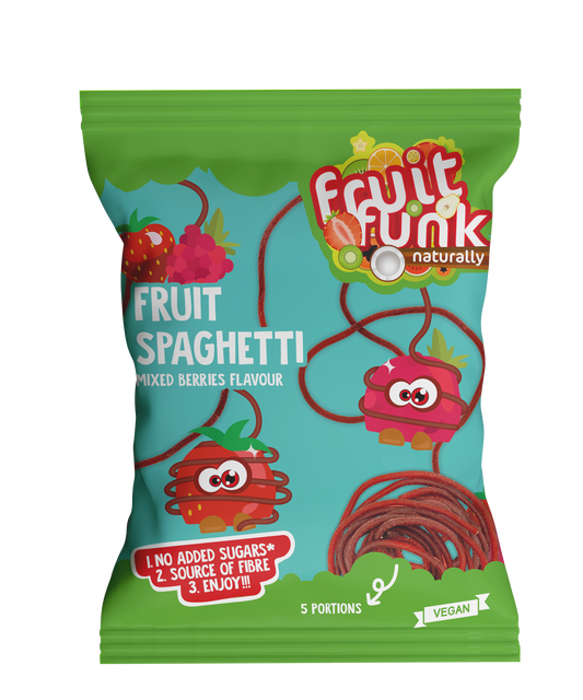 FRUIT SPAGHETTI Segamarjamaitselised puuviljanöörid 100g