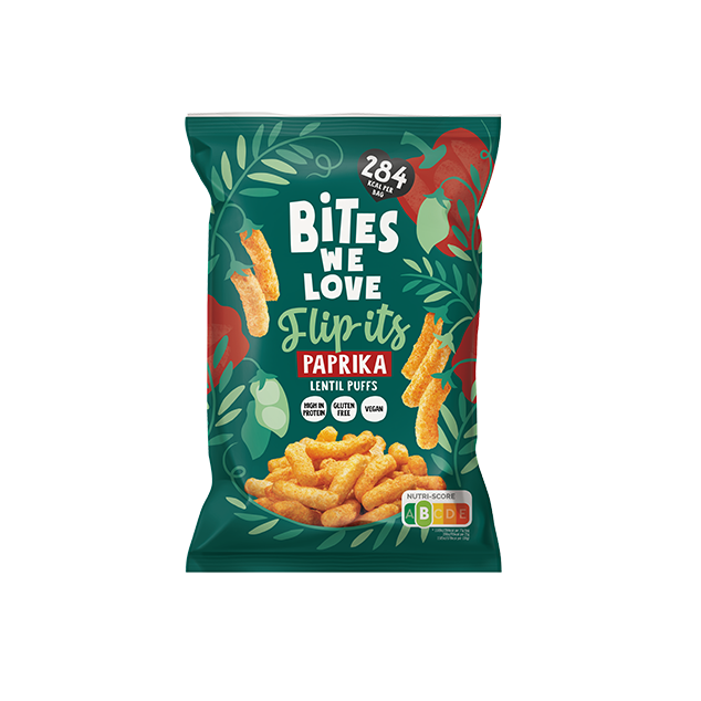 BitesWeLove Flip-its - paprikamaitselised läätsekrõpsud. Tevislik, vegan ja kiudaineterikas snäkk