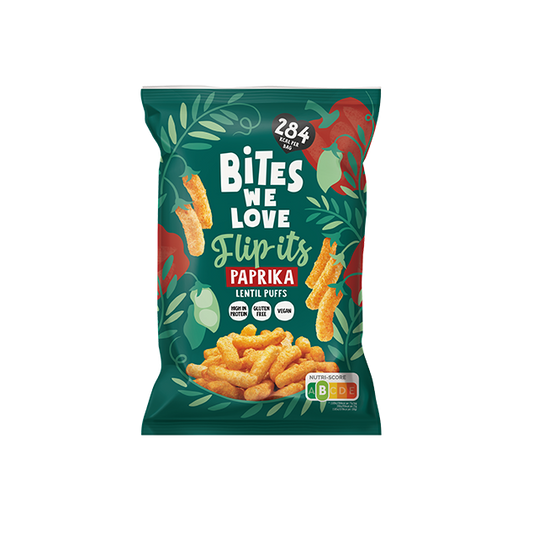 BitesWeLove Flip-its - paprikamaitselised läätsekrõpsud. Tevislik, vegan ja kiudaineterikas snäkk