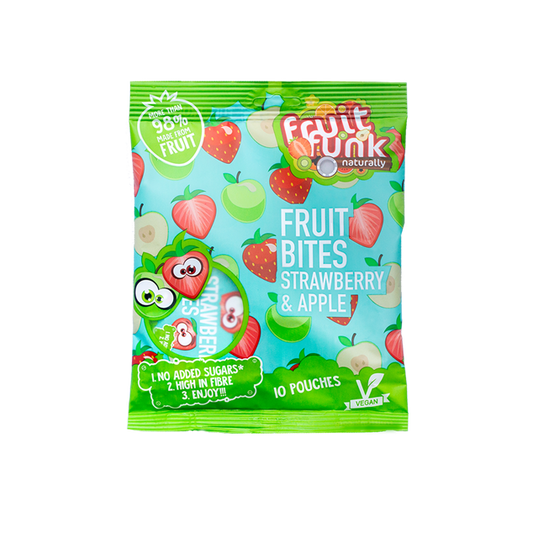 Fruitfunk Maasika ja Õuna Mix Multibag - 100% puuviljadest, vegan, gluteenivaba ja ilma lisatud suhkruta, snäkid lastele.