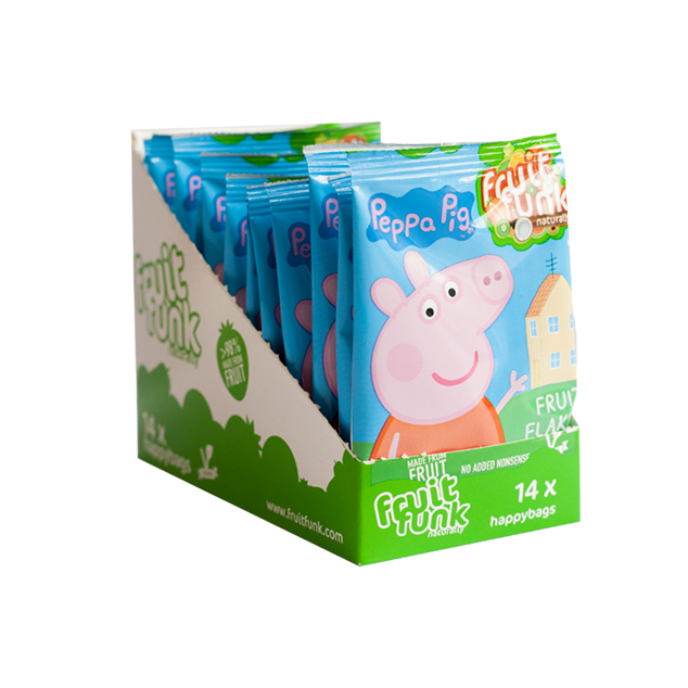Fruitfunk Põrsas Peppa happybag - 100% puuviljadest, vegan, gluteenivaba ja ilma lisatud suhkruta, snäkid lastele.